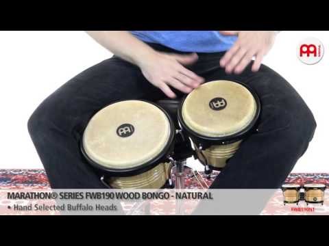 Marathon® Series FWB190 Wood Bongo - Natural - FWB190NT