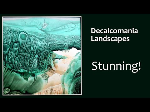Decalcomania Landscape Decalcomanie Landschaft abstract simple printing  einfach drucken Stunning!