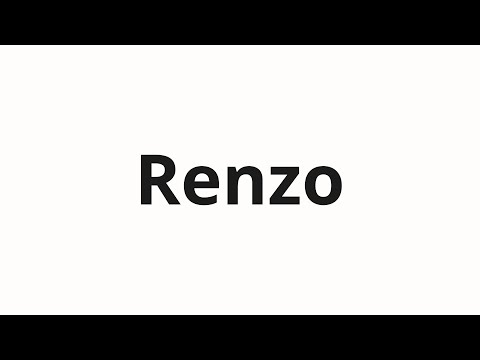 How to pronounce Renzo