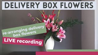 Delivery box flowers re-arranged