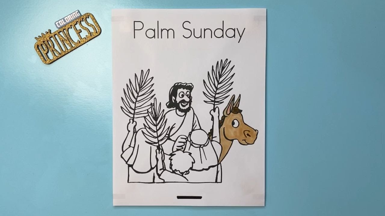 Palm Sunday Jesus Riding A Donkey | Coloring Page with Markers | Speed Coloring Time Lapse