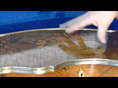 Late 19th century French rosewood and marquetry table