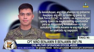 Serye ng Focused Military Operation ng 4ID nag resulta sa pagsuko ng 3 CNTs