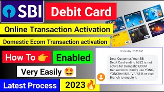 🤩 sbi debit card online transaction activation - sbi debit card domestic ecom activation