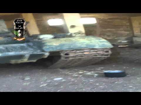 استهداف كتيبة الدبابات من قبل كتيبة صقور حوران في بلدة الشيخ سعد في ريف درعا