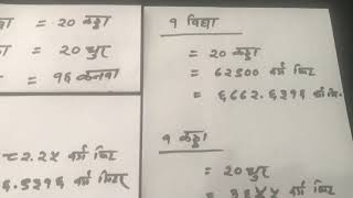 Land Measurement in Bigaah-Kattha-Dhur, Sq. Ft., Sq. M.