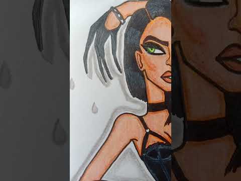 Rihanna Fashion Illustration Pencil Drawing (From Her Hit Song Umbrella)#tiktok#shorts#latest#viral