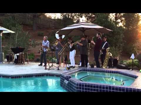 Max playing with the Euphoria Brass Band