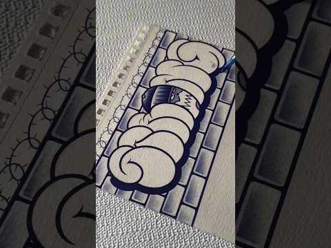 GRAFFITI THROW-UP WITH BLUE PEN 😳 #graffitiart #graffiti #shorts