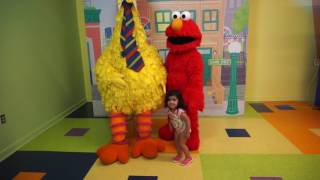 Zara meets Elmo and Big Bird