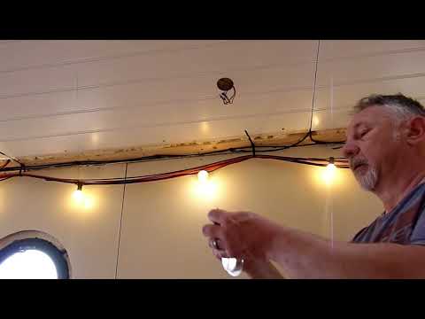 Ep 44   Narrowboat self fit out - spotlights and painting walls
