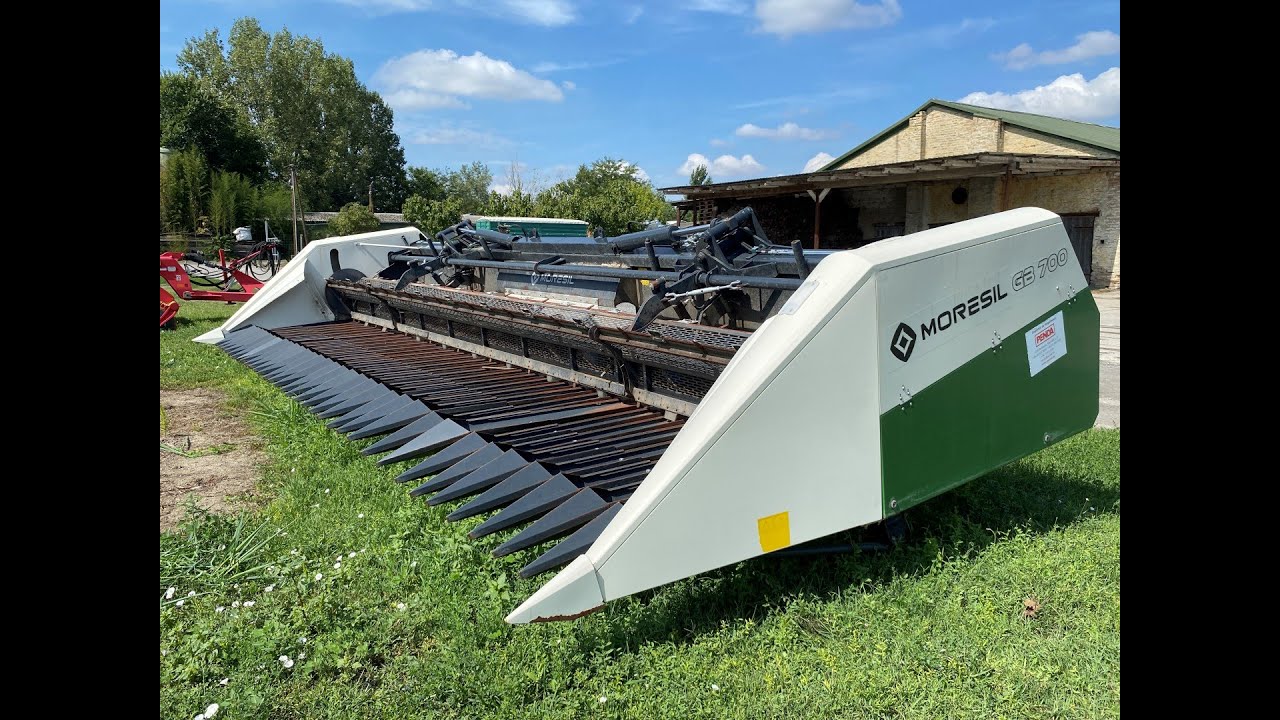 Moresil GB 700 sorfüggetlen, csukható napraforgó adapter John Deere kombájnra – újszerű állapotban