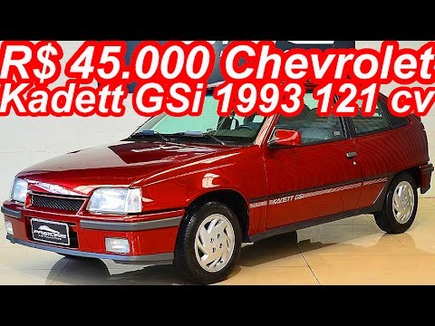 PASTORE R$ 45.000 Chevrolet Kadett GSi 1993 aro 14 2.0i 8v 121 cv 17,6 mkgf 190 kmh 0-100 kmh 10 s
