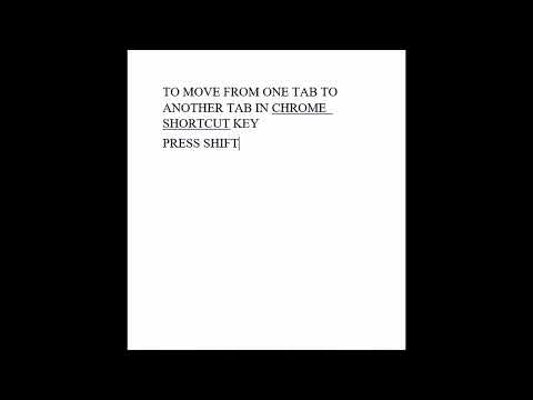 To move from one tab to another shortcut key