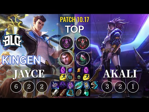 BLG Kingen Jayce vs Akali Top - KR Patch 10.17
