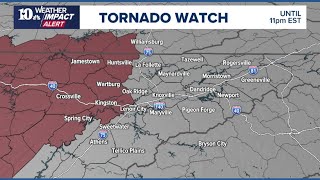 Live Weather Radar | Tornado Watch issued for portion of East TN ahead of poss. storms this evening
