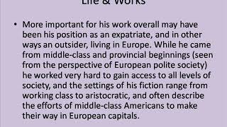 Henry James Life & Works