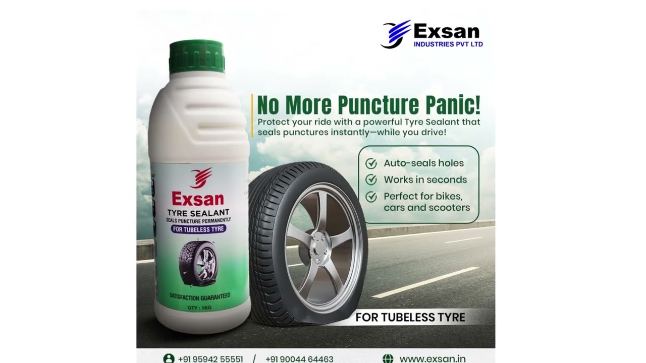 Exsan Tyre Puncture Proofing Sealant | Instant Tyre Protection for Cars, Bikes & Commercial Vehicles