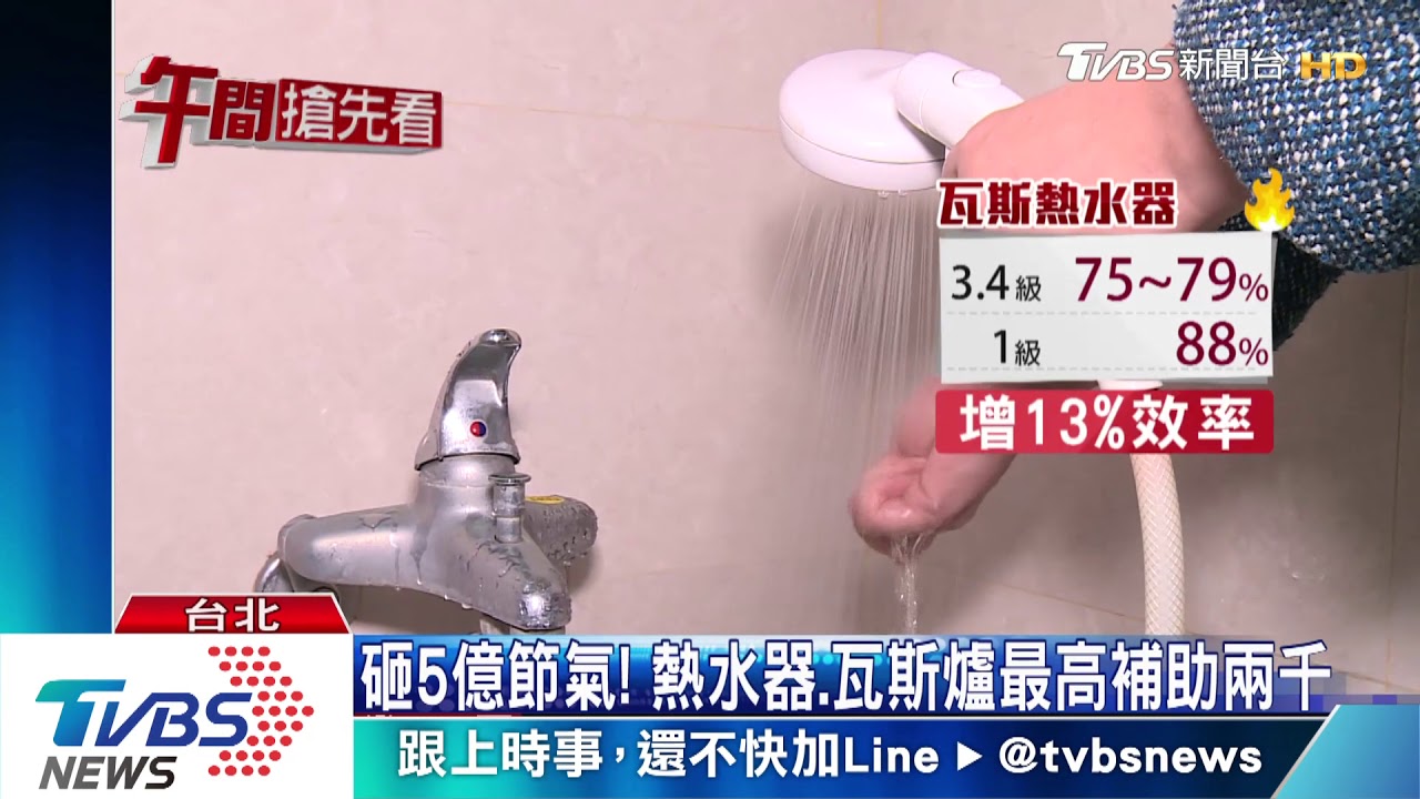 砸5億! 熱水器、瓦斯爐10月起最高補助2千