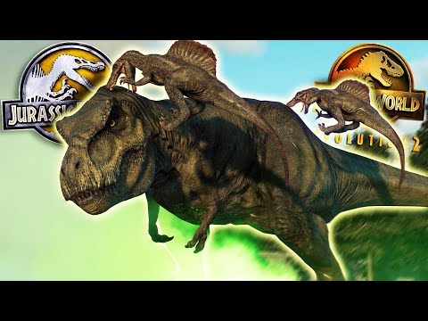 BABY SPINOSAURUS Attack A T-REX!! | Jurassic World Evolution 2/Dominion/Jurassic Park 3