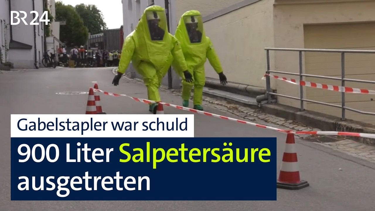 Vilshofen - 900 Liter Salpetersäure in Kanal geflossen | Abendschau | BR24