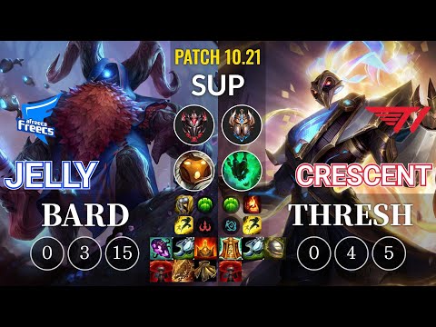 AF Jelly Bard vs T1 Crescent Thresh Sup - KR Patch 10.21