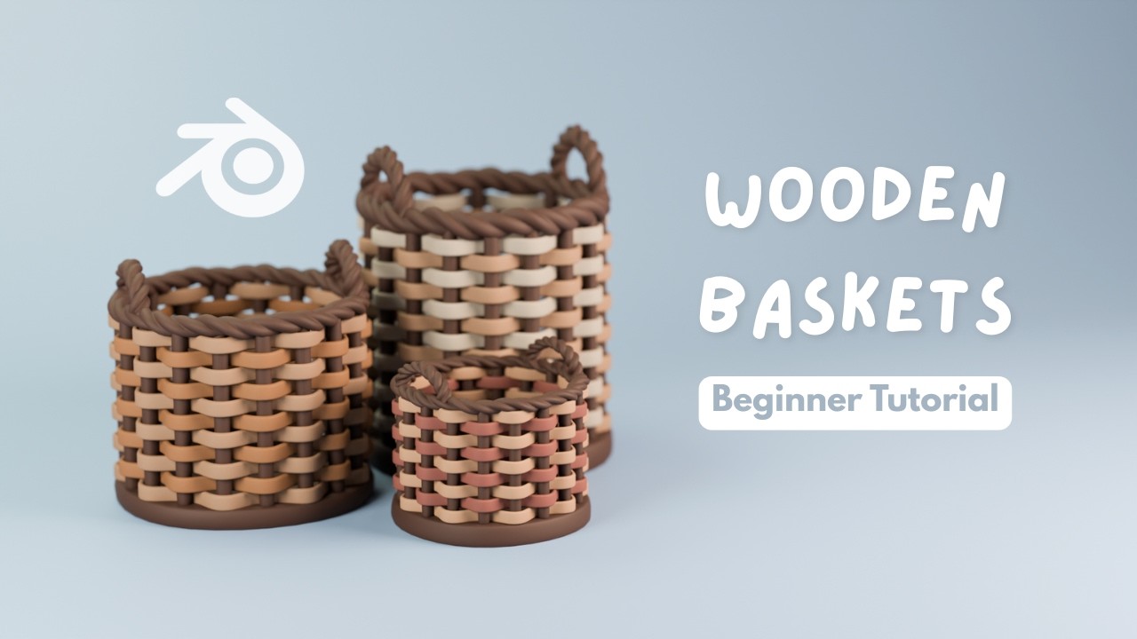 Cute wooden basket - Blender 5.1 beginner tutorial
