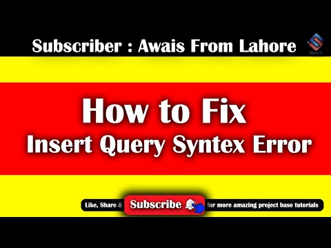 How To Solve Insert Query Syntax Error In Sql Server