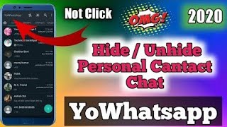 how to hide/unhide personal chat in yowhatsapp|| tech guru Laxman ||how to hide/unhide chat in wh