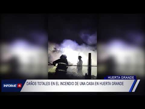 DAÑOS TOTALES EN EL INCENDIO DE UNA CASA EN HUERTA GRANDE