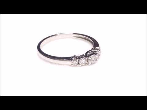 Natural diamonds five stones engagement ring in a 14K gold