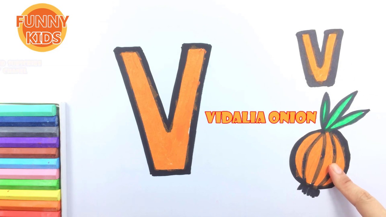 Learn Drawing and Coloring The Letter V | Learn Alphabet and Colors For Kids | Funny For Kids