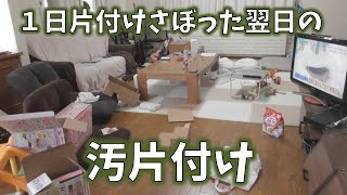 毎日１０時にアップ☆汚部屋脱出25日目：1日サボった翌日のリビングリセット。やっぱりサボっちゃうと翌日つら～片付けのやる気アップにご視聴ください☆