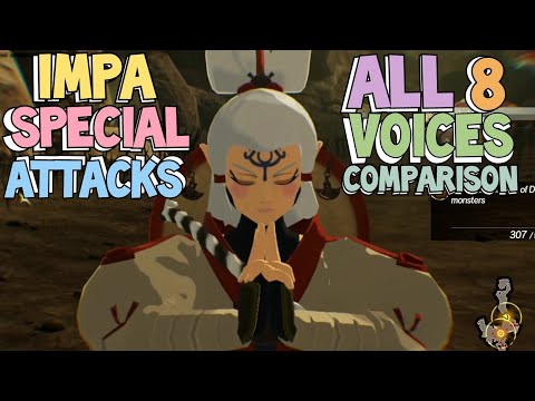 Impa Special Attacks All 8 Voices Comparison - Hyrule Warriors: Age of Calamity