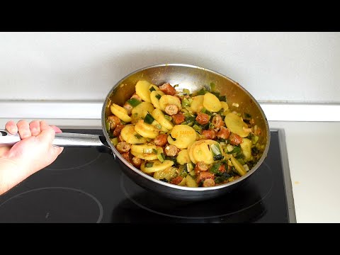 Restani krumpir sa mladim lukom i kobasicama brzi ručak ili večera - Sašina kuhinja