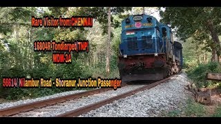 preview picture of video 'NILAMBUR RAILWAY -A Rare Visitor from CHENNAI chugging through the Scenic Nilambur line.'