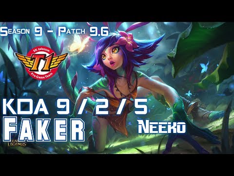 SKT Faker NEEKO vs AKALI Mid - Patch 9.6 KR Ranked