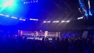 Andrea Yepez singing Mexico's National Anthem Vargas vs Berchelt