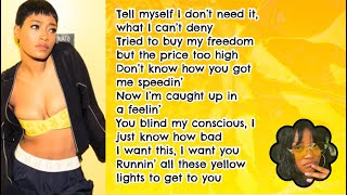 Keke Palmer - Yellow Lights (Lyrics)