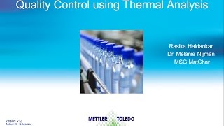 Quality control (QC) using Thermal Analysis – online training course