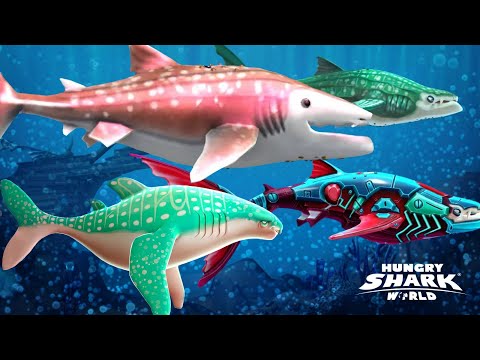 THE EVOLUTION OF WHALE SHARK NEW 2023! Hungry Shark World VS Double Head Shark Attack