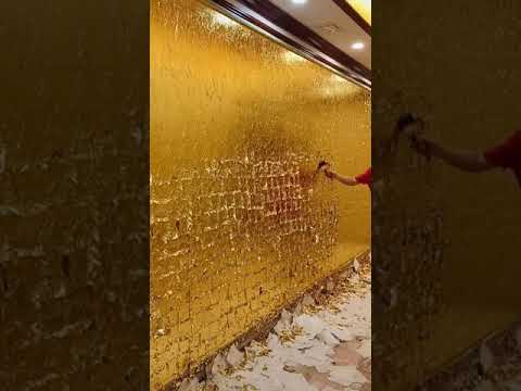 How to put gold leaf on a wall#shorts
