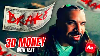 CRAZY 3D MONEY EFFECT WITH TEXT or LYRICS (After Effects)