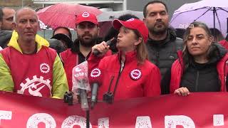 Arzu Çerkezoğlu, 20 gündür mücadele eden Smart Solar işçilerini ziyaret etti / İ