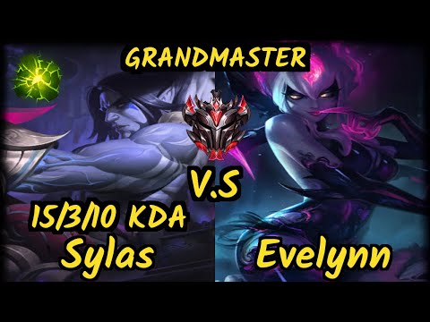 Pride (SYLAS) vs EVELYNN - 15/3/10 KDA JUNGLE GAMEPLAY - EUW Ranked GRANDMASTER