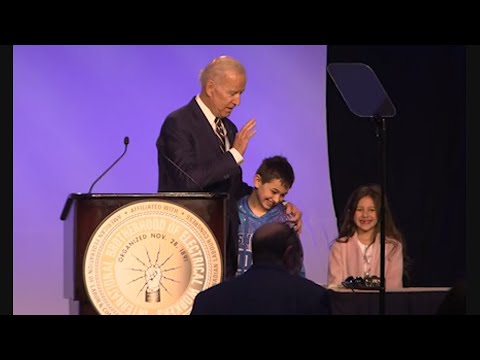 Joe Biden opened his first public speech since facing criticism from several women for unwanted touching with jokes about the controversy. He also slammed President Donald Trump, saying the president fans racism and lives in the past. (April 5)
