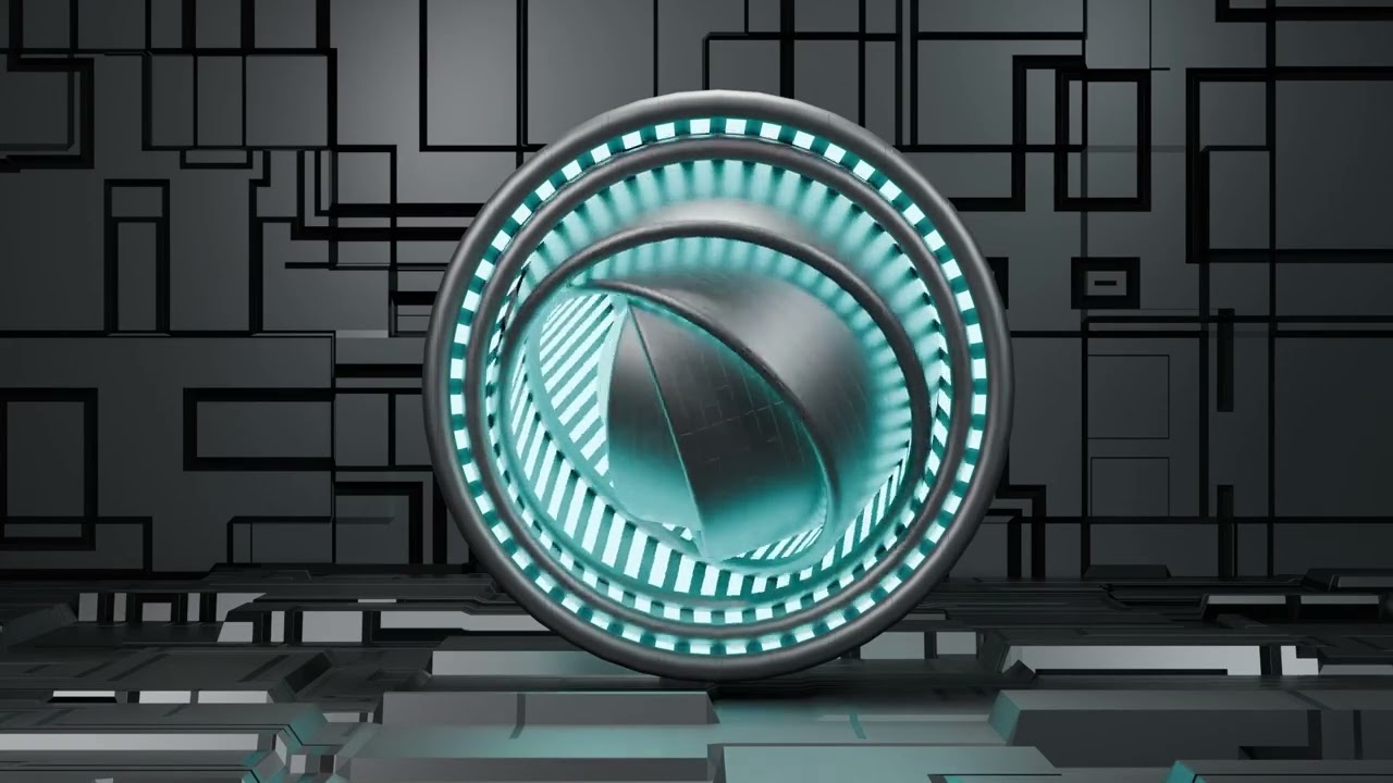 Sci-Fi Cinematic Core - Futuristic Rotating Sphere Engine 3D Model