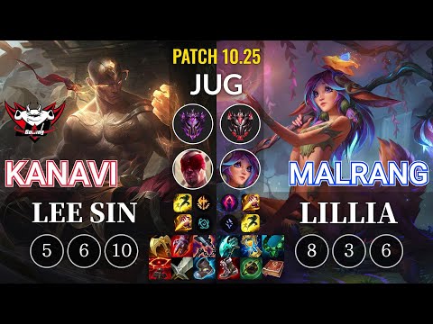 JDG Kanavi Lee Sin vs Malrang Lillia Jungle - KR Patch 10.25