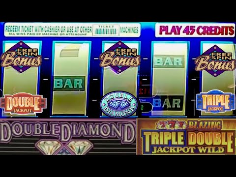 Blazin' Sevens Triple Double Jackpot Wild! Double Diamond Free Spins BONUS ACTION!