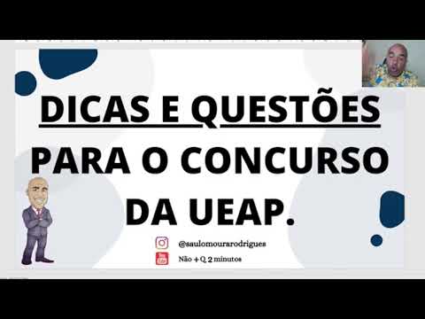 DICAS E QUESTÕES PARA O CONCURSO DA UEAP COM SAULO MOURA